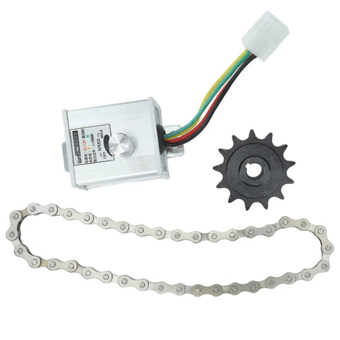 12V 350W Electric Motor Controller Kit With 13T Sprocket 38L Chain For Electric Scooter And E Bike Quiet Operation Aluminum Alloy Shell