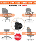 2 Inch Chair Caster Wheel Set Of 5 Heavy Duty Replacement Wheels For Office Chairs Quiet Glide On Hardwood Floors And Carpets Easy Roll No Squeaks Up To 1000 Lbs Per Chair Capacity