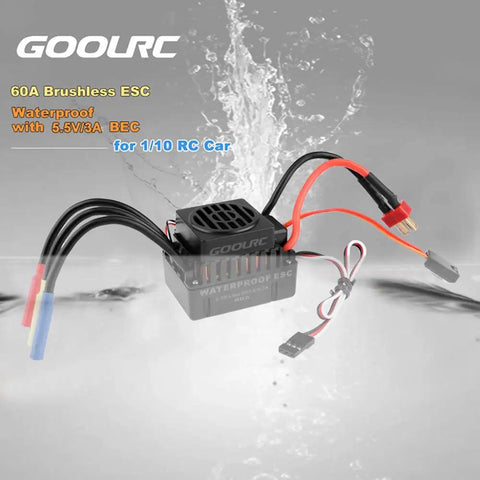 Waterproof 3650 3900KV Brushless Motor With 60A ESC Combo Set for one tenth scale RC cars and trucks in splash water scene