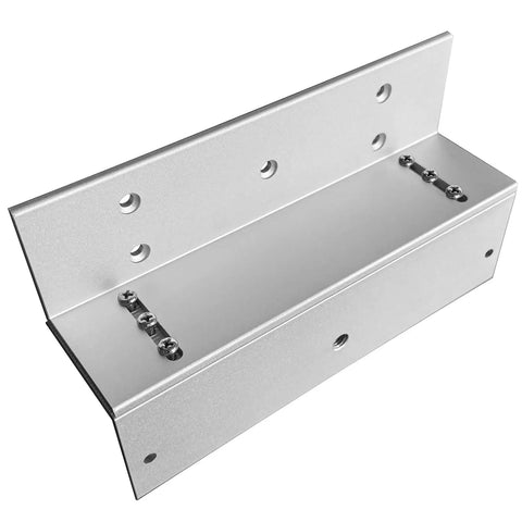 Z L Holder Stand Bracket For 600 Pound Magnetic Lock Indoor Doors Durable Aluminum Mount Kit Easy Install, side angle view