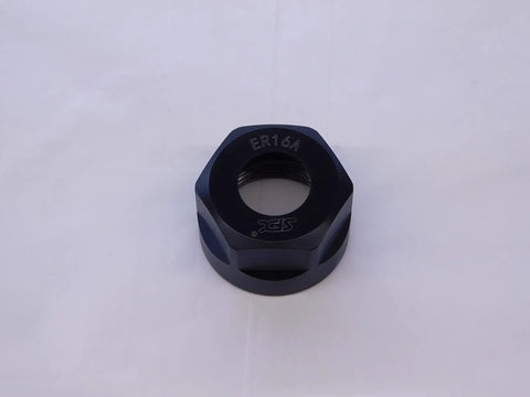 Dead Center Er16a Collet Locknut Built Tough For Precision Cnc Lathe Clamping Tool Holder Hardware Thick Alloy Steel shown top view.