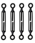 M6 Turnbuckle Eye To Eye Heavy Duty Cable Railing Hardware Kit In 304 Stainless Steel Black Finish 4 Pcs 0 To 180 Degree Rotation