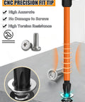 CNC precision fit tip of 13-Piece Torx Bit Set For Impact Driver S2 Steel Magnetic Bits with quarter inch hex shank.