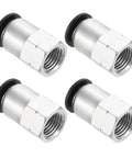 Push To Connect Air Fittings 4 Pack 10mm OD Tube To 1/4 Inch NPT Female Quick Connect Brass Nickel Plated for pneumatic setups