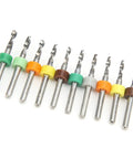 10Pcs Micro Twist Bit Set With Tungsten Steel Bits For PCB Repair And Circuit Board Engraving Straight Handle Mini Drill Bits 2.1 To 3.0 mm Spiral Bit Kit With Precision Loop Pro Grade Durable And Sharp