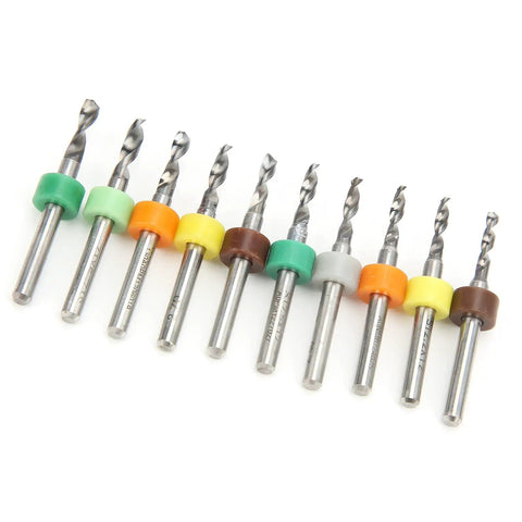 10Pcs Micro Twist Bit Set With Tungsten Steel Bits For PCB Repair And Circuit Board Engraving Straight Handle Mini Drill Bits 2.1 To 3.0 mm Spiral Bit Kit With Precision Loop Pro Grade Durable And Sharp