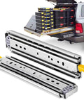 Locking Heavy Duty Drawer Slides With Full Extension Ball Bearing Rails For Tool Boxes Side Mount 290 Lbs Capacity 76mm Wide 48 Inch Length Durable Steel Construction, truck bed slide out