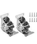 Two Pack Foldable Self Locking Hinges For Furniture Legs Fit Workbenches And Tables 0 90 180 Degree Angles with screws