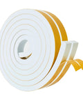 High Density Foam Weather Stripping And Self Adhesive Door Seal Roll Tough As Nails Draft Blocking Insulation Tape For Windows Doors And AC Durable Beefy Gasket Strip Keeps Chills Out Easy Peel Stick White One Inch Wide on a spool.