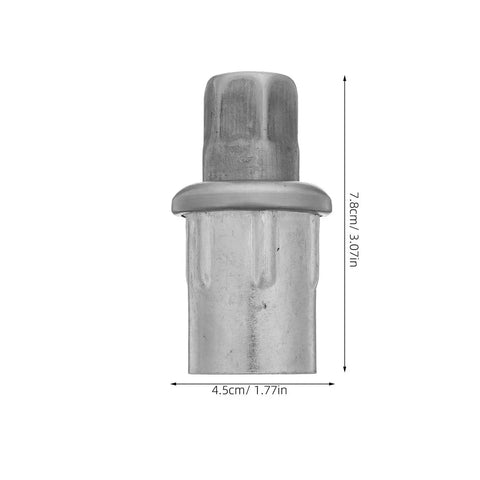 Close-up of one Four Pack Adjustable Stainless Steel Furniture Feet Leveling Legs For 1.5 Inch Tubes, 2.8 To 3.6 Inch Height, Bullet Feet