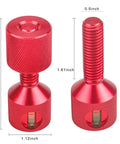 Awesome 4Pcs Two Hole Aluminum Flange Alignment Pins With Built-In Bubble Level For Rock Solid Stable Mechanical Flange Assembly And Install Work Red Black, showing dimensions and details.