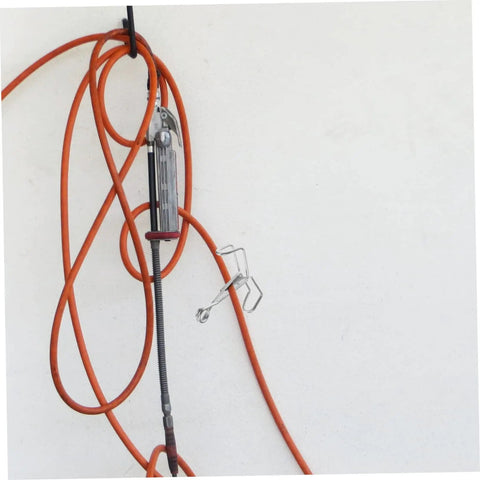Flow Control Tubing Clamps Pack Of 10, Spring Water Stop Clips with orange and grey tube setup for lab experiments