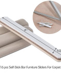 16 Piece Self Stick Furniture Sliders For Carpet Floors Straight Up Heavy Duty Reusable Moving Pads with 4 inch HDPE pads.