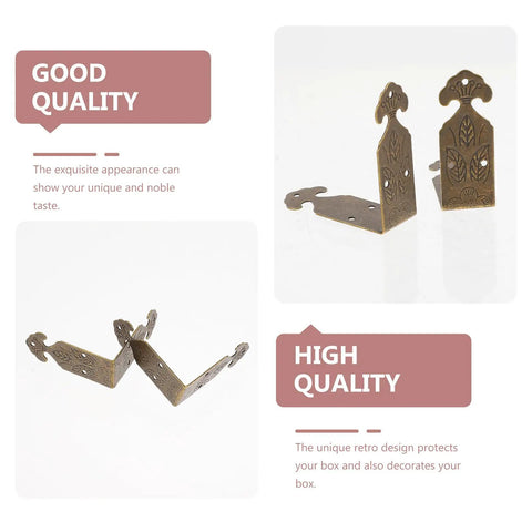 Brass Corner Protectors For Jewelry Boxes And Woodworking Projects Antique Style Box Corner Guards detailed view