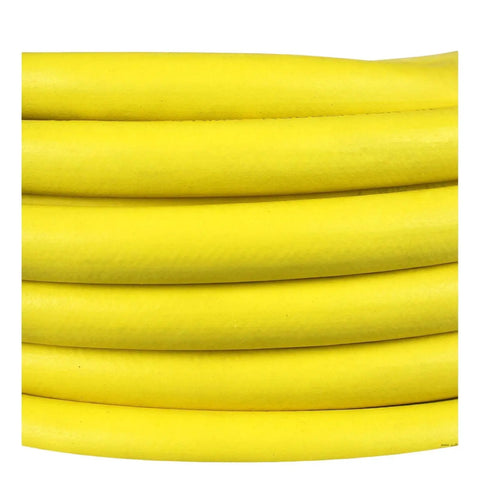 Hardcore Half Inch By Fifty Foot Rubber Air Hose Assembly Rated For 300 PSI Oil And Fuel Resistant Nitrile Core Shop Grade Compressor Line For The Grind Heavy Duty Boss Approved Ready To Run Plus Lifetime Warranty Support, coiled yellow hose