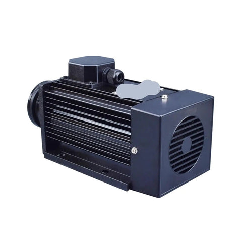 Rock Solid Heavy Duty Cnc Spindle Motor Boasting Rapid Air Cooling That Yanks Serious Torque For Effortless Metal And Plastic Milling Projects On Any Shop Bench Or Garage Setup At 2480Rpm side view of black rotary spindle motor with cooling vent.