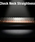 All In One Guitar Maintenance Kit With Fret Press And Fret Leveling Tools, stainless steel notched ruler on guitar neck