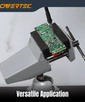 Go To Vacuum Base Vise With 2-3/4 Inch Jaw holding circuit board, showing 360-degree swivel for DIY projects and soldering