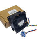 Upgraded 2025 Evaporator Fan Motor WR60X26866 Compatible With Refrigerators - 7 Blade OEM Replacement, product and box view