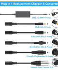 6-in-1 plug set for Versatile 42V 2A Scooter Charger with various connectors for 36V lithium batteries.