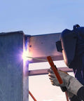 Welder using 500 Amp Heavy Duty Welding Electrode Holder With Firm Grooved Jaw Grip For Five Eighths To Seven Sixteenths Inch Electrodes Brass Construction