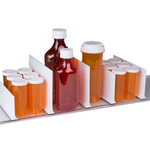 Dead Simple Magnetic Shelf Divider That Makes Your Fridge And Cabinet Look Hella Tidy With Heavy Duty White Plastic Dividers For Vitamins Books And Snacks Straight Up Kitchen Organization Essential