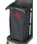 Heavy Hitter 30 Gallon Cleaning Cart Bag Yellow Straight Up Leakproof Vinyl Lining Big Time Laundry And Refuse Collection Zero Mess Design Front Zipper Access on Rubbermaid cart.