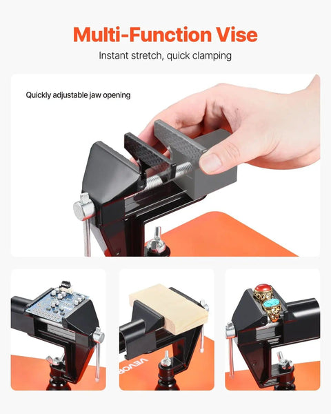 Multi-function vise from Magnetic Helping Hands Soldering Station with adjustable jaws for electronics repair and DIY.