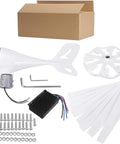 Powerful 20000W Wind Turbine Generator Kit With 8 Blades And MPPT Controller for off-grid charging components displayed.
