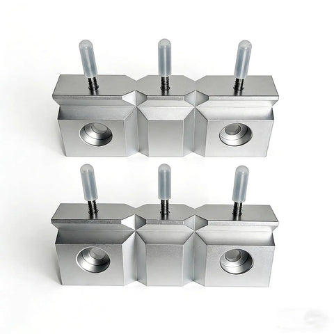 Top Shelf 6 Inch Aluminum Soft Vise Jaws Set Hard Hat Certified Heavy Duty 6061 T6 Bench Vice Pads Fit Kurt Mill Drill Press, silver pads