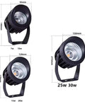 AC85‑265V IP65 Rotatable LED Flood Light (Green 25w) in various sizes with power specifications and design details.