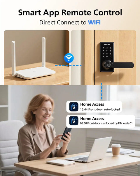 Straight Up Secure Wi Fi Smart Door Lock With Keyless Entry Design And Lightning Fast Fingerprint Scanning For Total Peace Of Mind Home Protection Plus Seamless App Remote Control And Bulletproof Auto Lock With Zero Fuss Installation