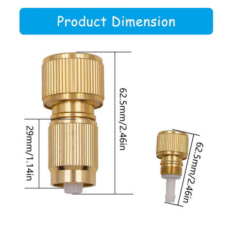 Fix Leaks Easy With This Heavy Duty Aluminum Expandable Garden Hose Repair Kit Featuring Rugged Metal Connectors And Female Male Tap Adapters For Reliable Outdoor Water Maintenance Without Breaking The Bank Today 62.5mm brass hose connector