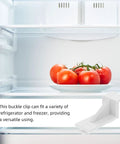 White Plastic Fridge Shelf Clips Set Of 10 For Freezers And Refrigerators, shelf clip beside tomatoes inside fridge