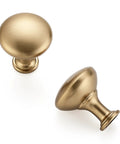 Champagne Bronze Mini Round Cabinet Knobs Set, 1 Inch Diameter, Solid Metal Drawer Pulls, 30 Pack, top and side view