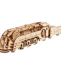 Mini Locomotive 3D Puzzle For Adults Hands On Wooden Train Model Kit Rubber Band Powered Mechanical Puzzle With 172 Pieces Easy DIY Craft Project For Home Workshop And Train Enthusiasts Pure Fun, wooden locomotive side view