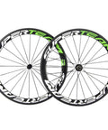 50mm Carbon Road Wheelset 700C Clincher, Toray T700, White and Green Decals, EN Quality Tested, Street Tested, 2 Year Warranty