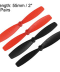 55mm RC Propellers Set 2-Vane CW CCW Black Red For Micro Drones And Mini Quadcopters, 16 Propellers Total Display