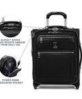 Platinum Elite Softside Expandable Carry On Luggage With USB Port Two Wheel Upright For Regional Trips, Shadow Black