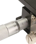 Close-up of micrometer on 60X60mm XYZ Three Axis Manual Linear Stage With Sliding Platform Pro Grade Micrometer Adjustable Tuning Table