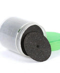 36 Pack Abrasive Cut Off Wheels Compatible With Dremel Rotary Die Grinder Tools in clear tube with green lid, showing dark discs.