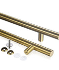 36 Inch Solid Stainless Door Pull Handle In Satin Gold Finish For Glass And Barn Doors Beefy Heavy Duty Push Pull Hardware