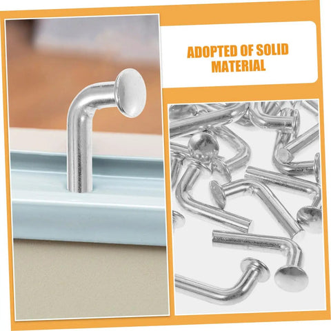 50 Piece Heavy Duty Pallet Rack Safety Pins J Clip Drop Pin Locking Clips For Warehouse Storage Racks showing silver sturdy steel pins.