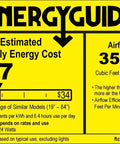 Energy guide label for Outdoor Ceiling Fan With Light IP65 Waterproof Wet Rated for Patio Gazebo Black 10 Ft Cord Plug In With Smart App Remote