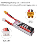 3S 11.4V 300mAh LiPo Battery With XT30 Connector For Betafpv 75X HD Toothpick FPV Racing Drones 80C 160C High Discharge Ready
