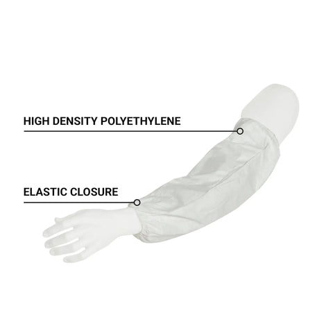 18 Inch Disposable Protective Sleeve With Elastic At Both Ends White Universal Size For Easy Slip On And All Day Comfy Fit Tyvek 400 Style Protective Sleeve For Medical Lab Cleanroom Pack Of 200