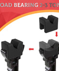 Front view of Seven Sparta 4-pack car jack pad adapters; black rubber cube pads for universal jack stands.