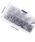600 Piece Stainless Steel Spring Lock Washer Kit M2 To M10 With Flat And Split Gaskets in plastic organizer