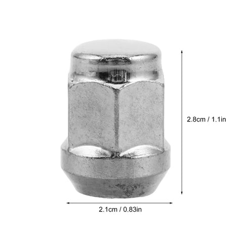 Close-up of nut from Alloy Wheel Hub Flange Bolts And Nuts Kit For ATV And Go Kart Easy Install Heavy Duty Screws, 2.8cm high