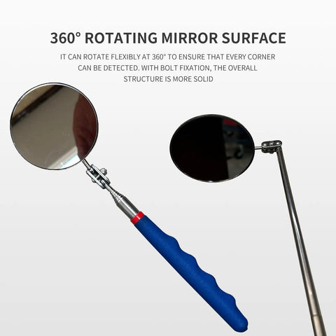 Pro Grade Telescoping Inspection Mirror Tool Set With 360 Degree Swivel For Tight Spots And Dead Angles